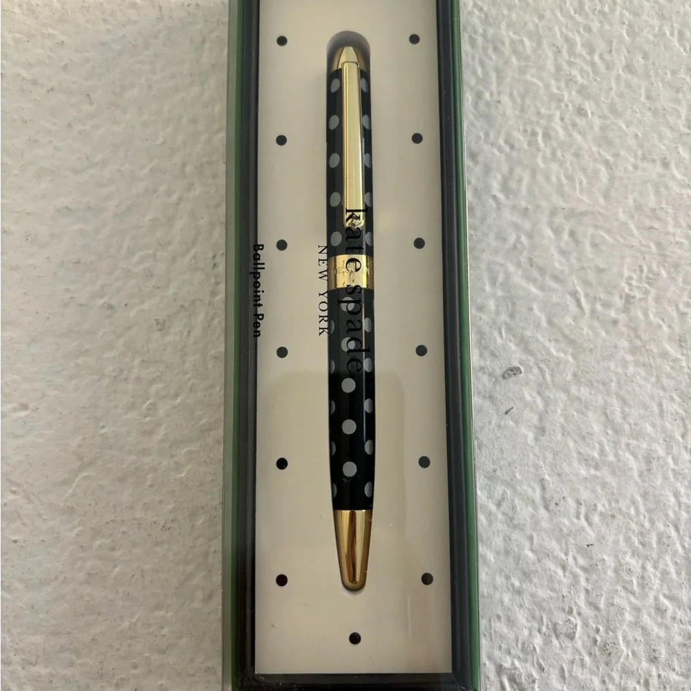 ♠️ kate spade ♠️ To-Do list Ball point pen Black White polka dot NIB